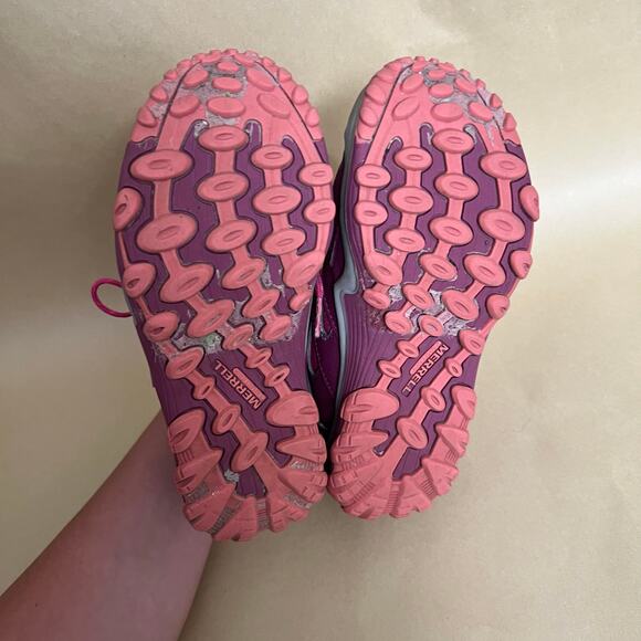 Merrell Kids Waterproof Hiking Boots Pink Purple Trail Shoes US 3 Youth Outdoor - Picture 11 of 11